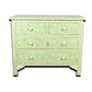 Personalized Bone Inlay Green Chest Of 4 Drawers Antique Design Modern Home Decor Inlay Furniture Perfect Storage Table