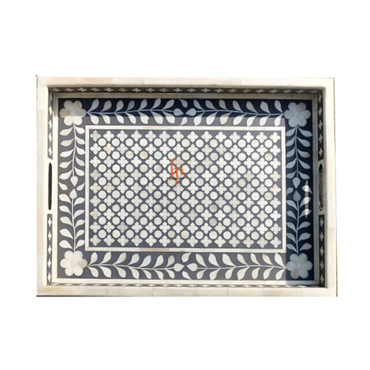 Handmade Customized Bone inlay Rectangular Serving Tray Best Gift For Any Occasion