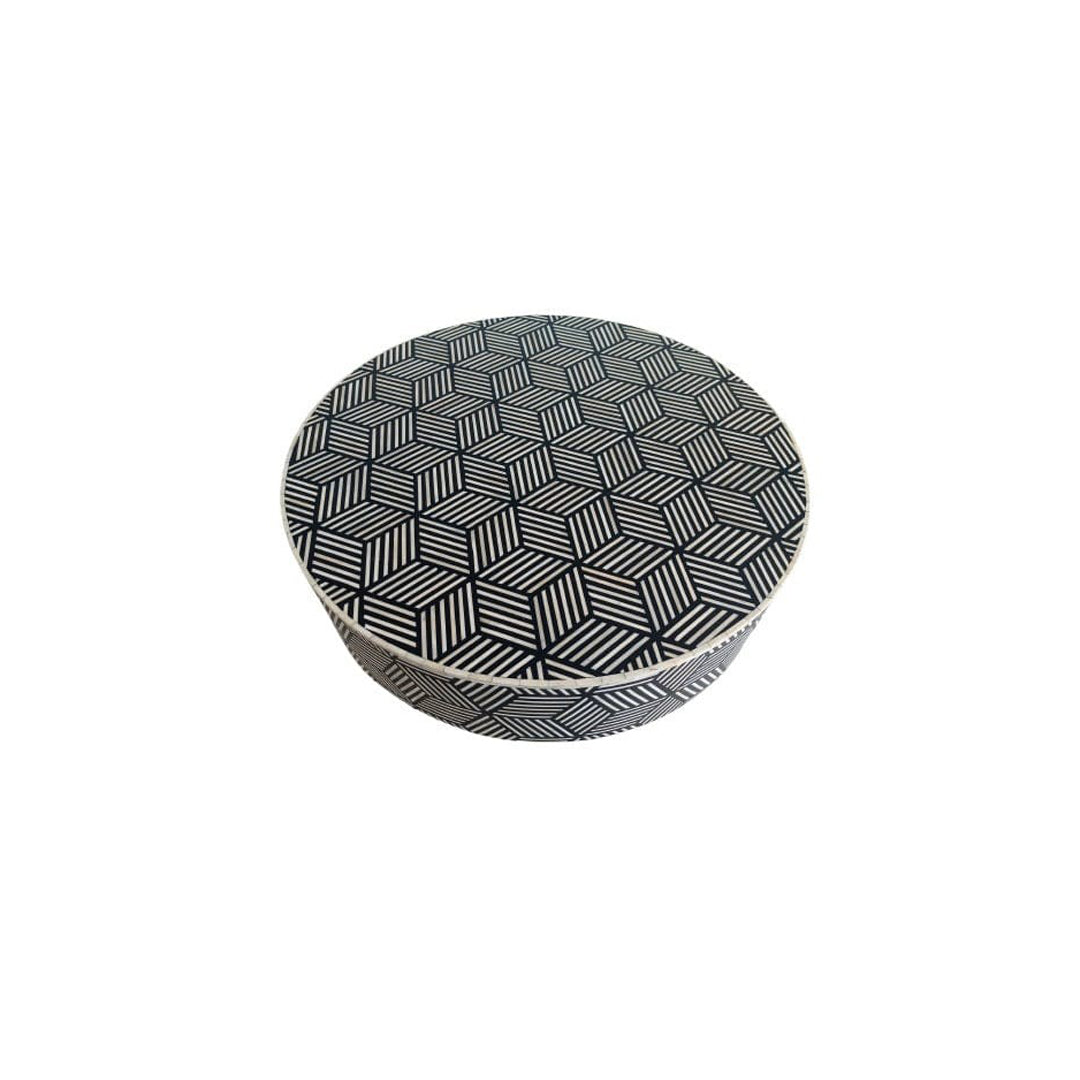 Customized Handmade Bone Inlay Round Coffee Table