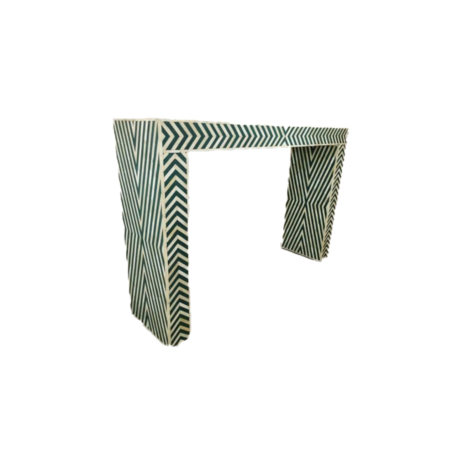 Handmade Customized Bone Inlay Chevron Pattern Console
