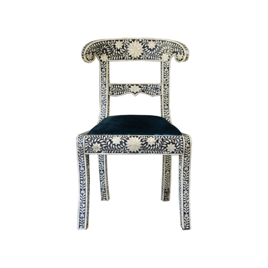Personalized Handmade Bone Inlay Chair Beautiful Floral Design Best For Home Decor