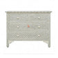 Personalized Bone Inlay Chest Of 4 Drawers Commode Modern Design Grey Home Decor Inlay Storage Furniture