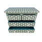 Personalized Handmade Bone Inlay Green Chest of 4 Drawer