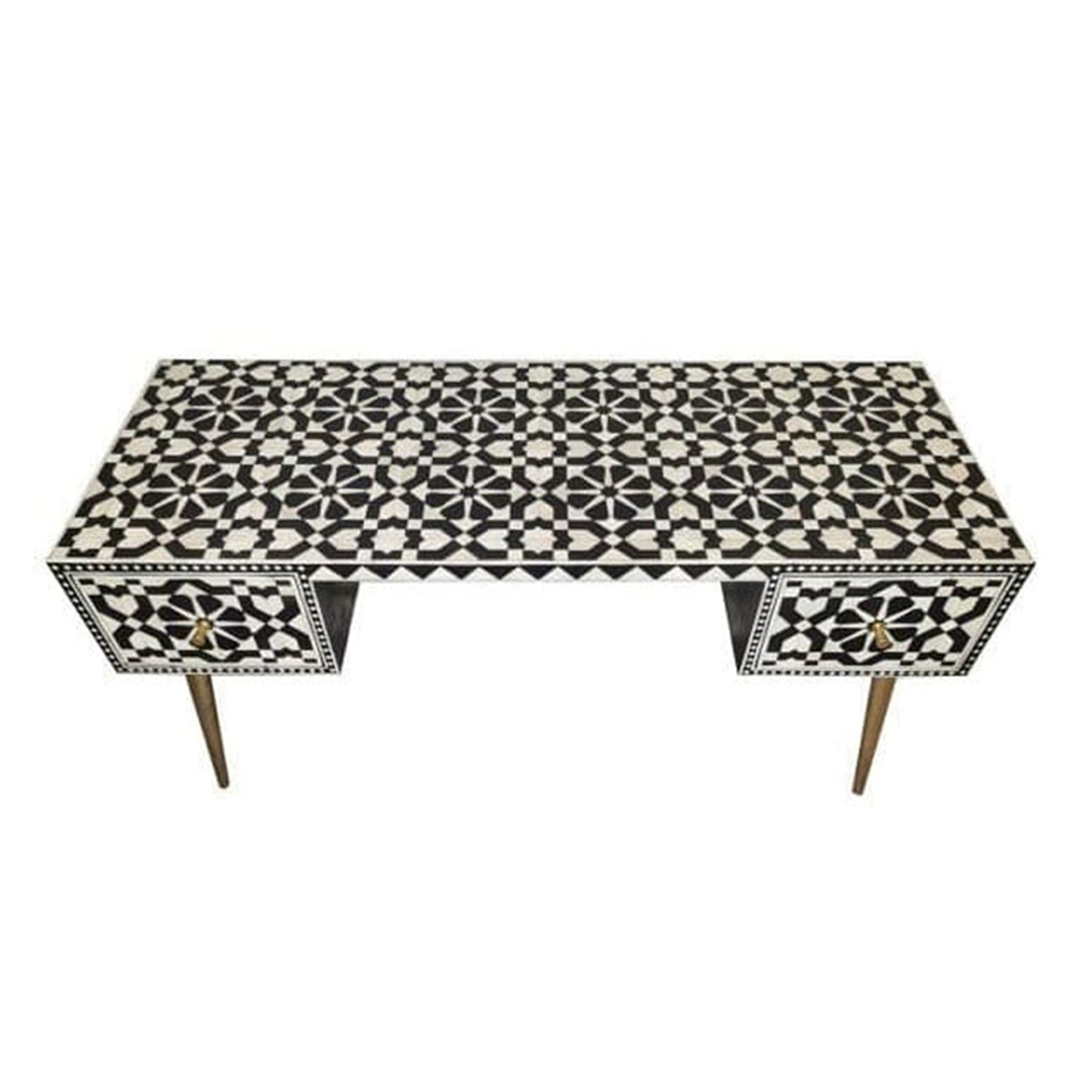 Customized Handmade Bone Inlay Moroccan Pattern Console Table