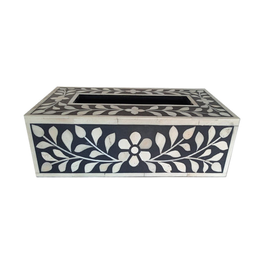 Handmade Customised Bone Inlay Floral Pattern Tissue Paper Box