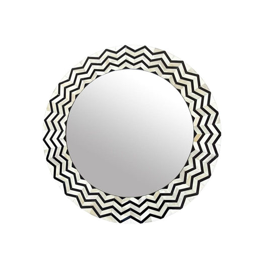 Handmade Customized Bone Inlay Round Mirror Frame Best For Home Decor