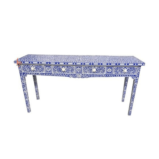 Handmade Bone Inlay Bench Beautifully Crafted Floral Design Pretty Home Décor Bench Table Beautiful Living Room Bench Table