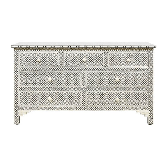 Personalized Bone Inlay Chest Of 7 Drawers Indian Home Decor Inlay Furniture for Living and Bedroom Handmade