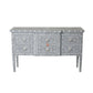 Handmade Bone Inlay Console 6 Drawer Geometric Design Stunning Look Entrance Table Beautiful Home Decor Table Furniture