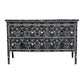 Bone Inlay 2-Drawer Chest - Moghul Flower - Black / White