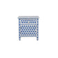 Handmade Bedside of Bone Inlay in Honeycomb Design, Table with One Drawer and One Door