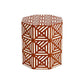 Handmade Customized Bone Inlay Geometric Pattern Hexagonal Stool Best For Home Decor