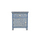 Personalized Handmade Bone Inlay Honeycomb Bedside Table with One Drawer and One Door