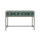Hand-Crafted Green Console Table with Iron Base Perfect Home Décor Hallway Table