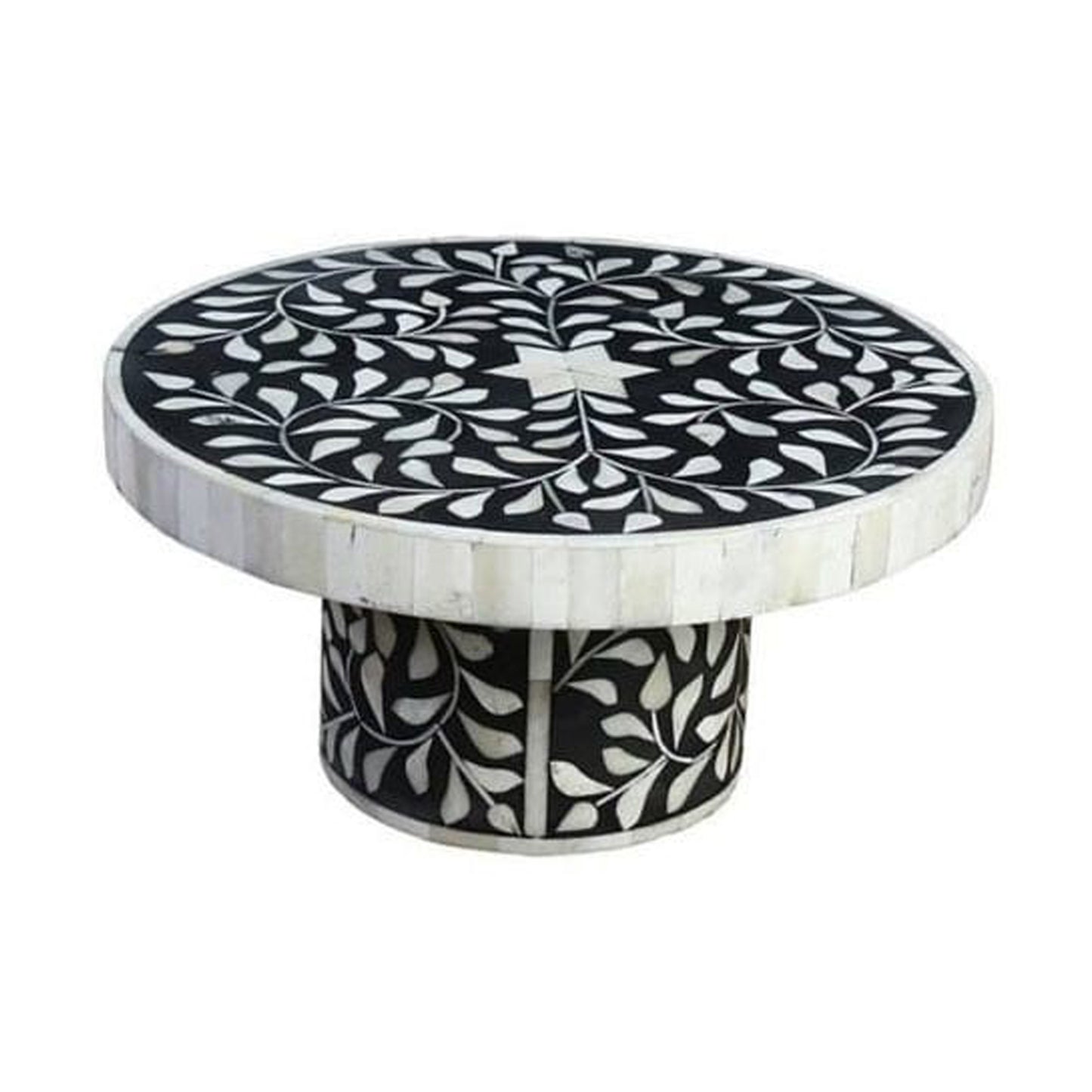 Handmade Customized Bone Inlay Round Cake Stand