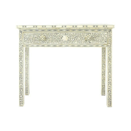 Personalized Handmade Bone Inlay Console single Drawer Geometric Design Stunning Look Entrance Beautiful Table Furniture