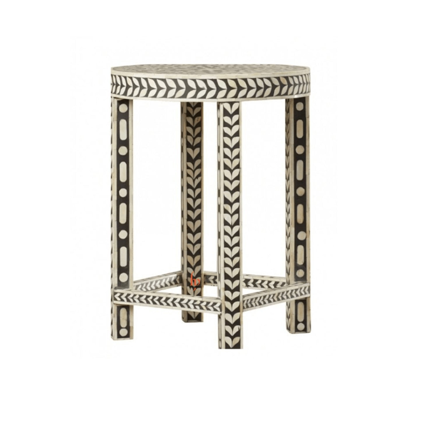 Handmade Bone Inlay Modern Antique Floral Design Stool Home Decor Furniture Beautifully Design Classic Vintage Furniture