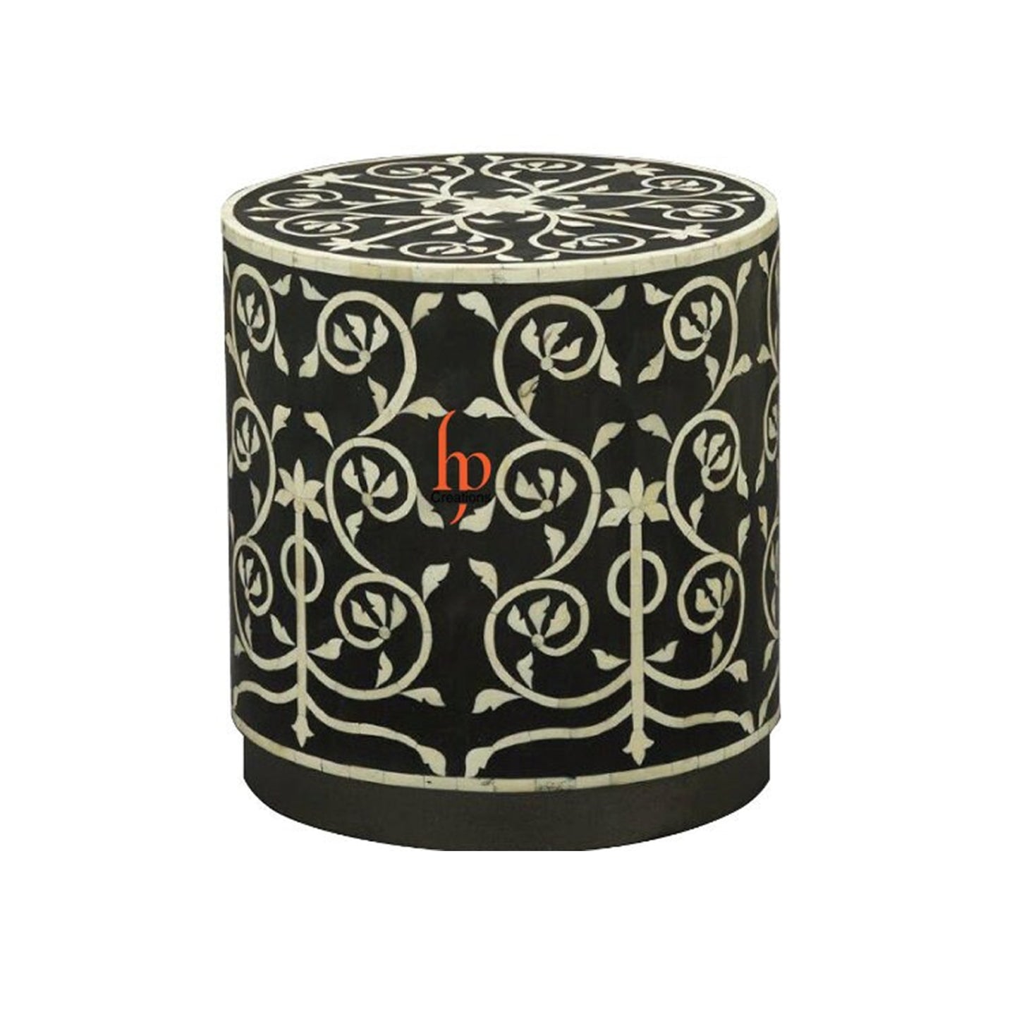 personalized Bone Inlay Round Stool Home Decor Furniture Design Attractive Look Side Table Dinning Stool Classic Vintage Furniture