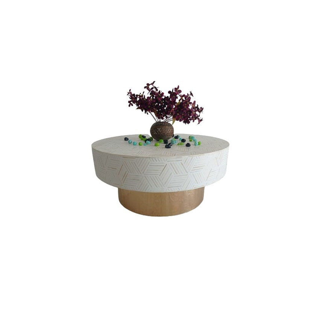 Handmade Customized Bone Inlay Round Coffee table