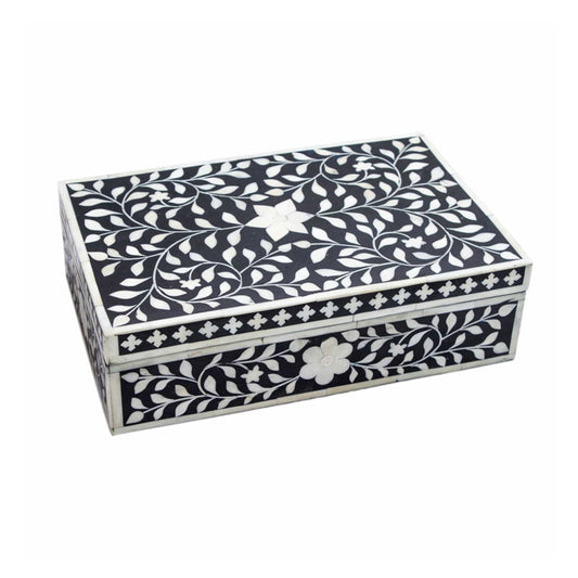 Handmade Bone Inlay Customized Floral Pattern Jewelry Box