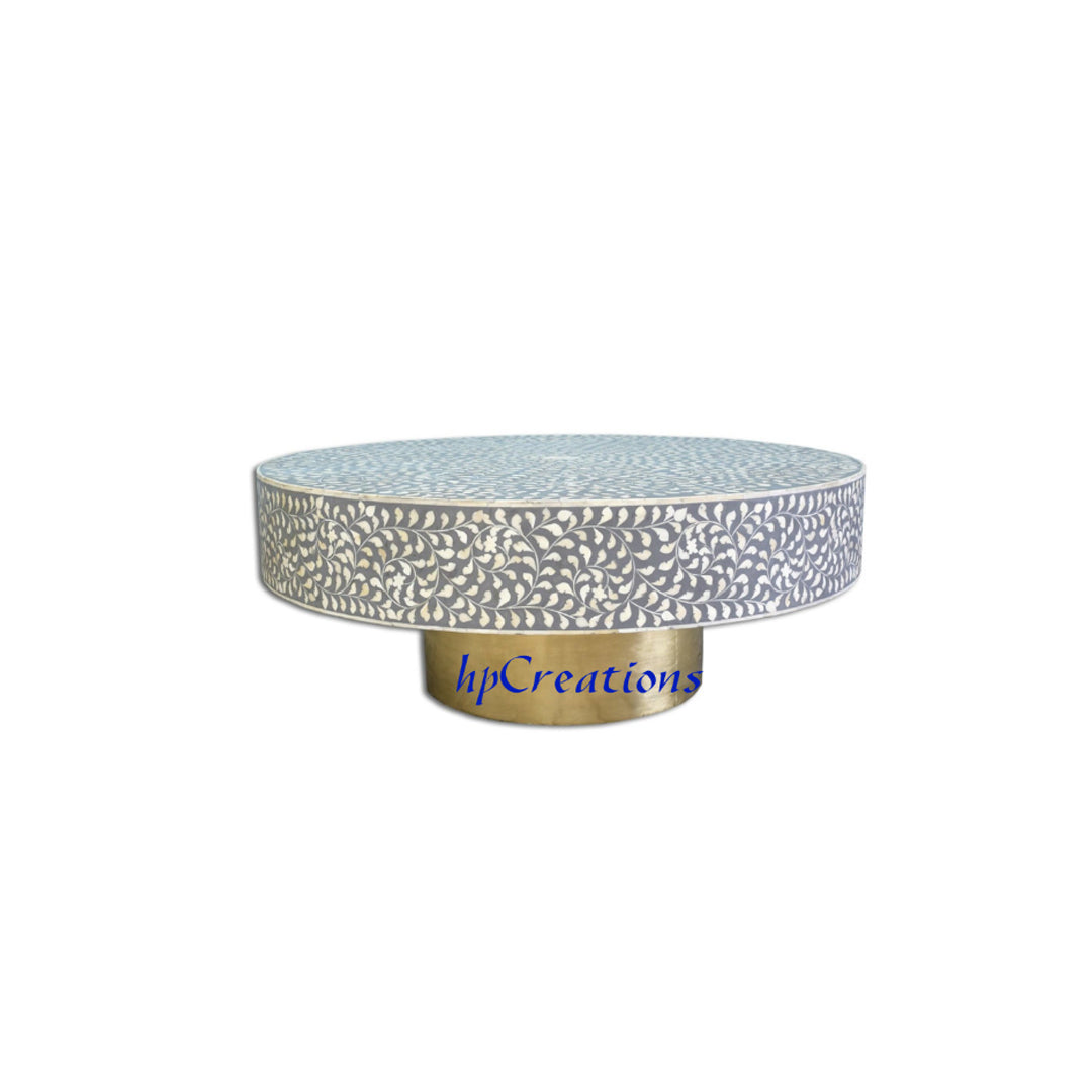 Personalized Bone Inlay Coffee Table Beautiful Floral Design Home Decor furniture Unique Design Attractive look Stunning Bone Inlay Work