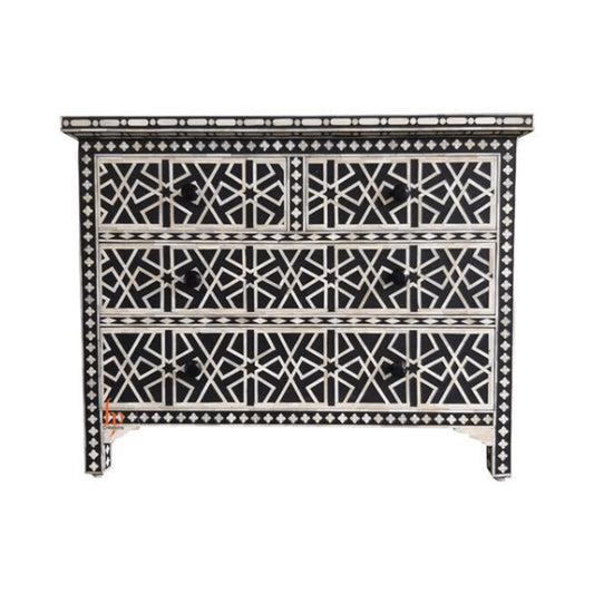 Handmade Bone Inlay Chest Of 4 Drawers Beautifully Design Inlay Chest Home Decor Inlay Furniture Decorative Living Table