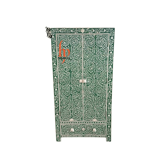 Personalized Handmade Bone Inlay Antique Floral Wardrobes
