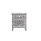 Personalized Black in White Floral Bone-Inlay-Bedside-Nightstand