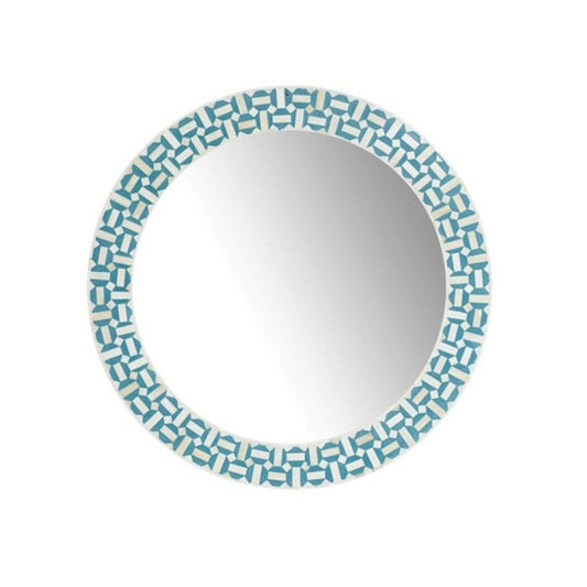 Handmade Customized Bone Inlay Round Mirror Frame