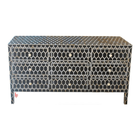 handmade Bone Inlay Chest Of 9 Drawers Beautiful Honeycomb Design Handmade Dresser Inlay Furniture Cabinet