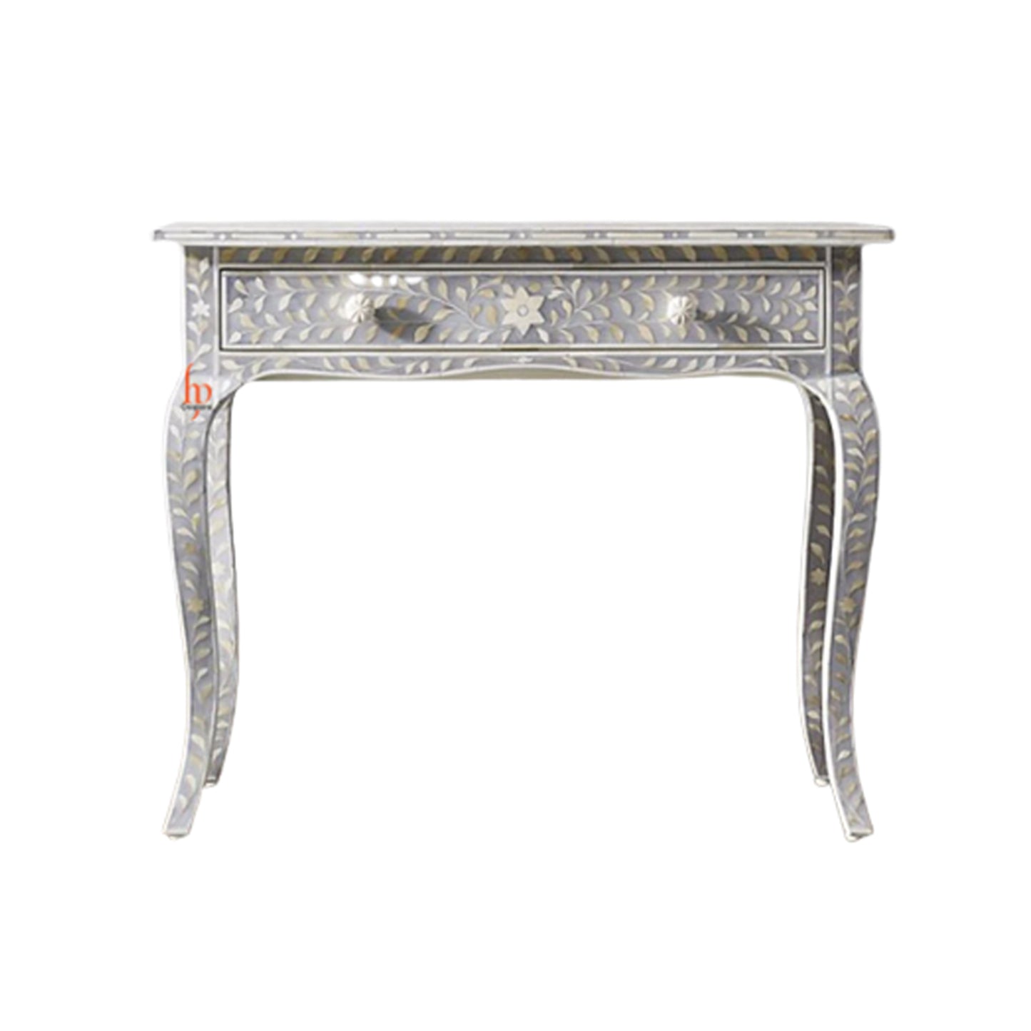 Handmade Bone Inlay Console with One-Drawer Beautifully Crafted Floral Design Best Home Decor Furniture