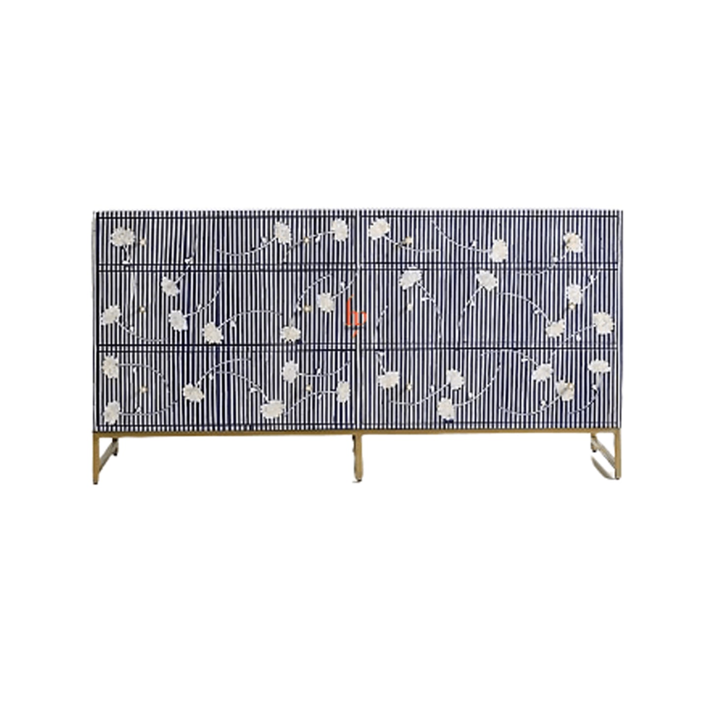 Bone Inlay Chest Of Drawers Beautiful White Floral Design In Blue Indian Handmade Inlay Furniture Bone Inlay Dresser Cabinet with Insurance