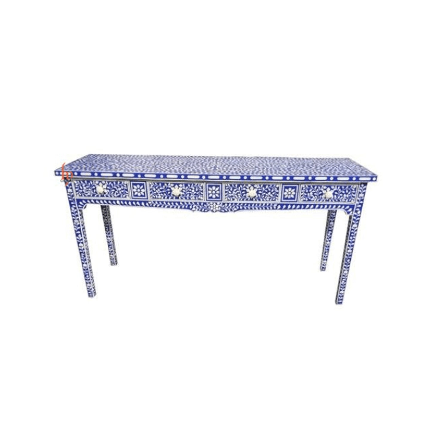 Handmade Bone Inlay Bench Beautifully Crafted Floral Design Pretty Home Décor Bench Table Beautiful Living Room Bench Table