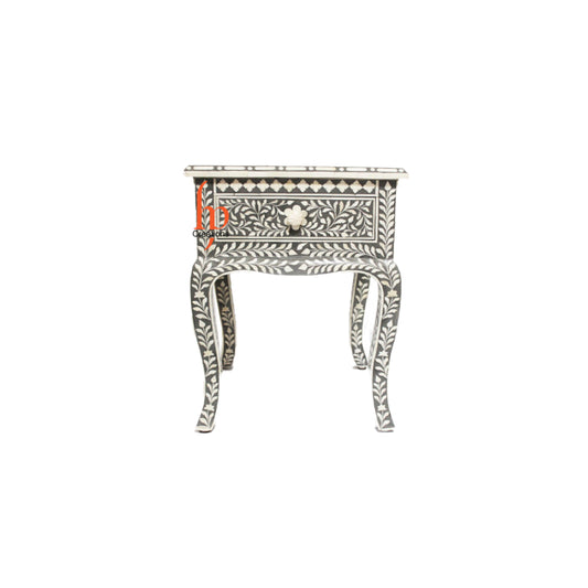 Personalized Bone Inlay Small Bedside Table Attractive Traditional Design Bedside Table