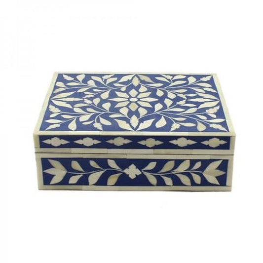 Customized Handmade Bone Inlay  Floral Pattern Jewelry Box