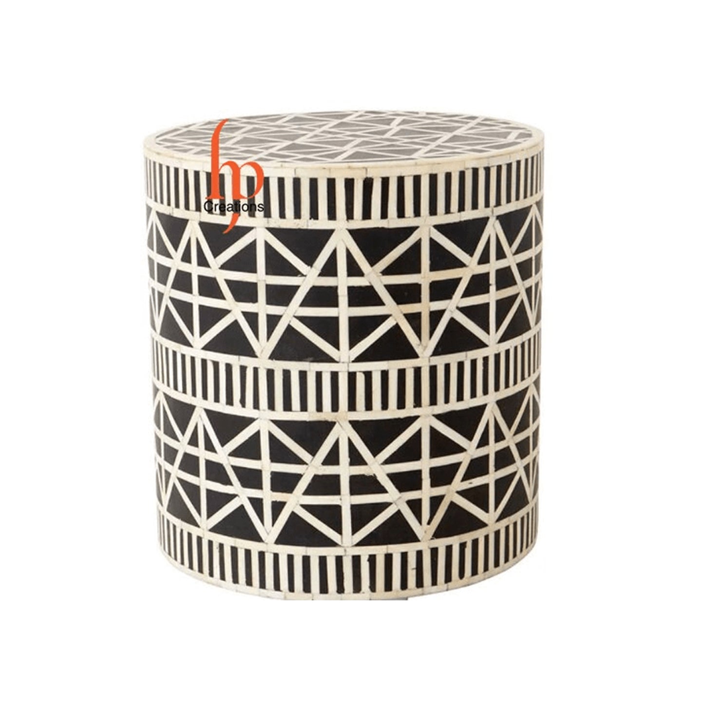 personalized bone Inlay Round Stool Home Decor Furniture Design Attractive Look Side Table Dinning Stool Classic Vintage Furniture
