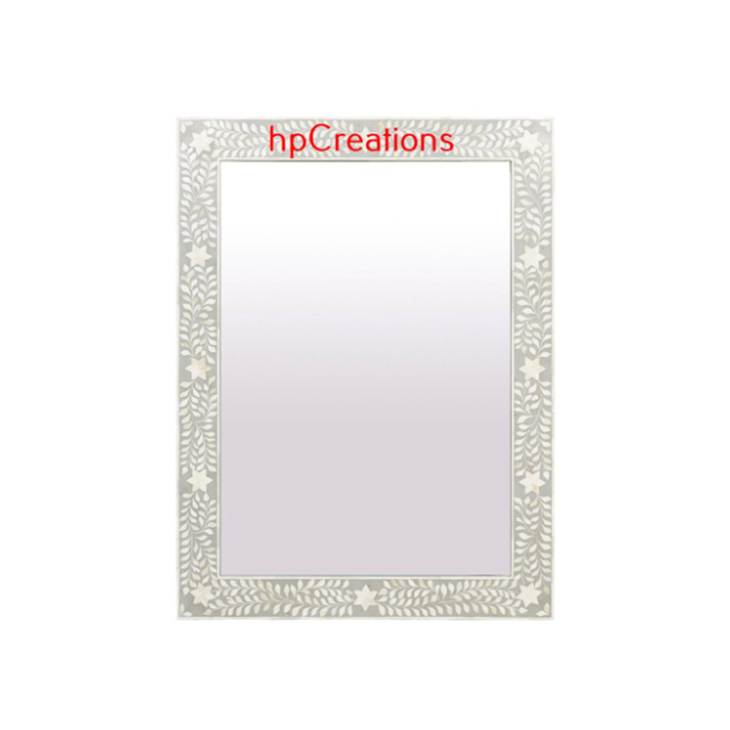 Personalized Handmade Bone Inlay Square Shaped Floral Mirror Frame Vintage Look Wall Mirror Traditional Decor Mirror Frame