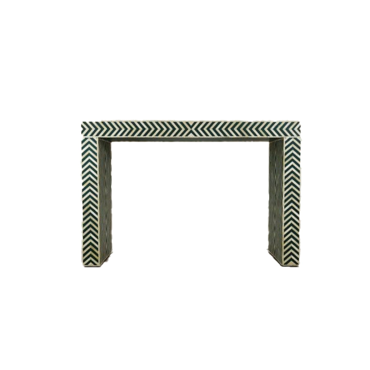Handmade Customized Bone Inlay Chevron Pattern Console