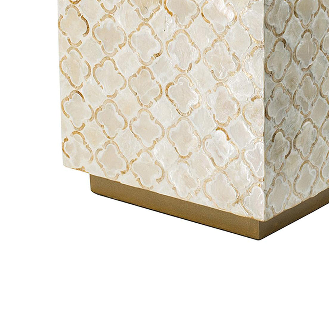 Mother Of Pearl Square Shape Stool