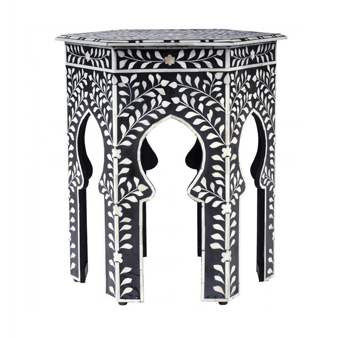 Handmade Bone Inlay Modern Antique Floral Design Stool Home Decor Furniture Beautifully Design Classic Vintage Furniture