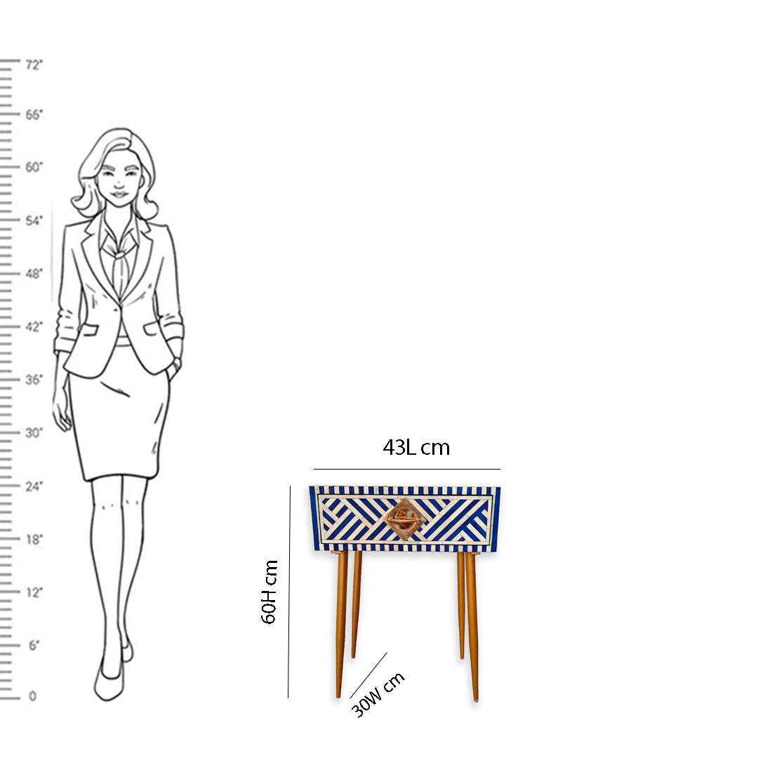 Personalized Bone Inlay Bedside Table Home Decor Purpose Attractive Design Beautifully Crafted Bedside Table/Indigo