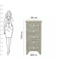 Bone Inlay Tall Boy Chest Of 5 Drawer in Zig-Zag Pattern