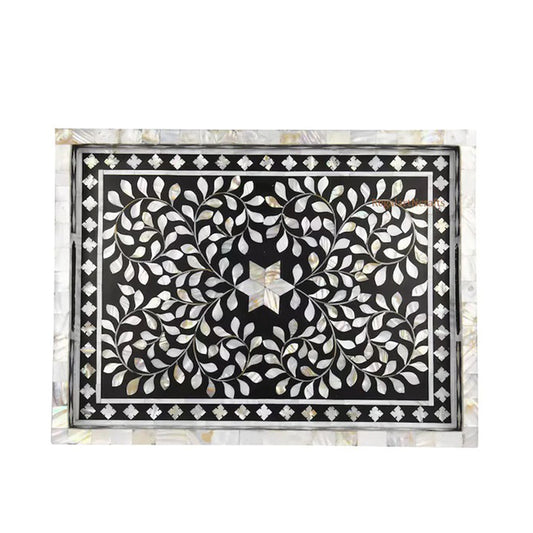 Handmade Customized Mother of Pearl Rectangular Serving Tray