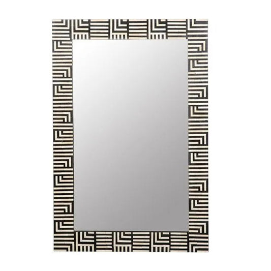 Personalized Handmade Bone Inlay Square Shaped Floral Mirror Frame Vintage Look Wall Mirror Traditional Decor Mirror Frame