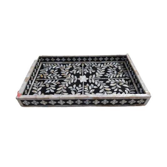 Hand Crafted Mother Of Pearl Serving Tray Perfect Home Décor