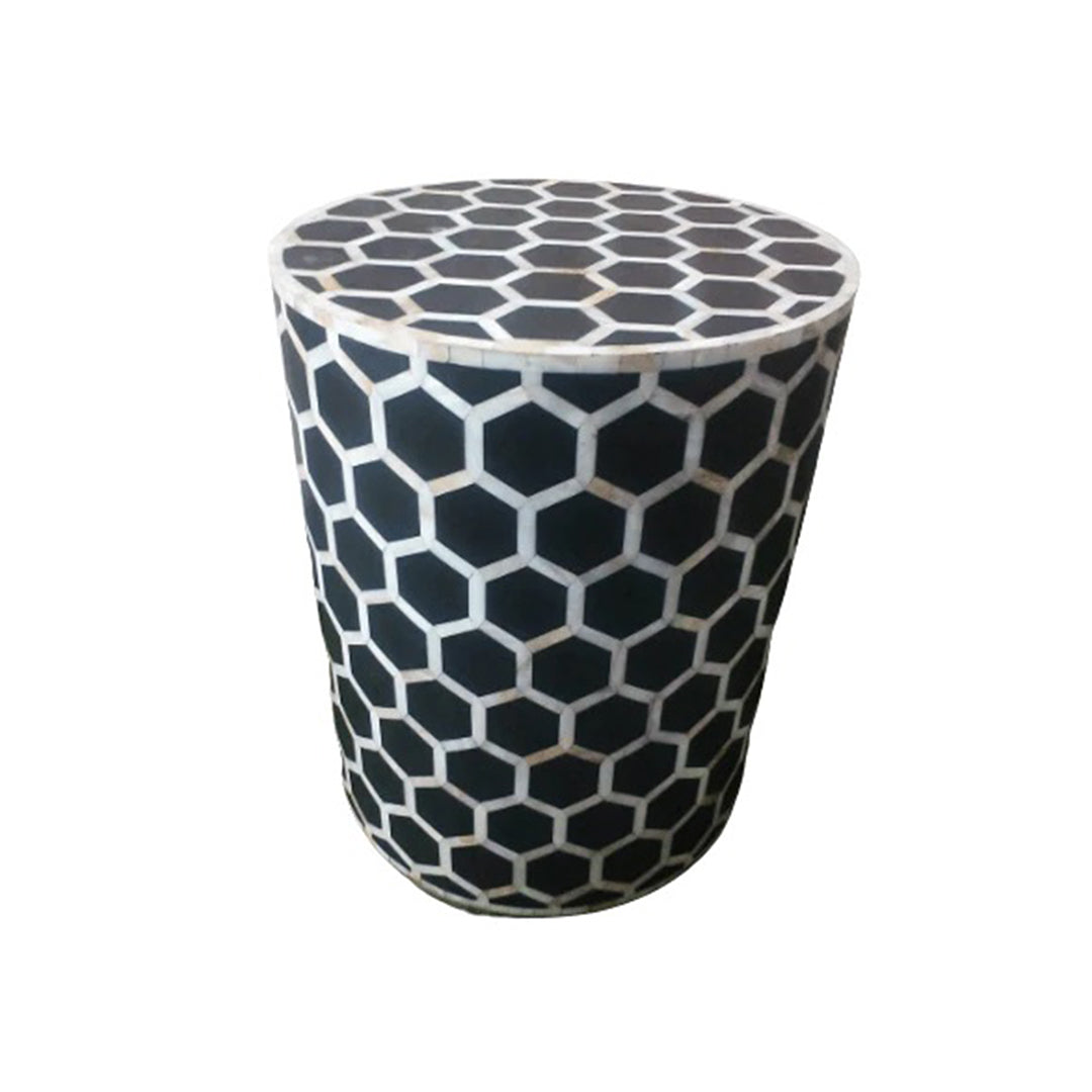 Handmade Mother of Pearl honeycomb pattern personalized stool