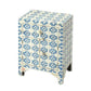 Personalized Handmade Bone Inlay Set Of 2 Bedside Tables Home Decor Furniture Attractive Floral Design Entrance Tables
