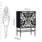 Bone Inlay Geometric Pattern Bar Cabinet