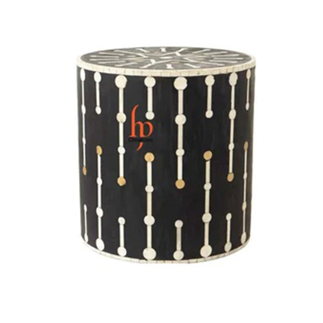 Personalized Handmade Antique Designer Bone Inlay side table dots pattern