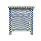 Personalized Handmade Bone Inlay Honeycomb Bedside Table with One Drawer and One Door